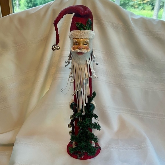 Santa Figurine Jingle Bells Whimsical Metal Beard Christmas Tree‎ EUC - Picture 11 of 11